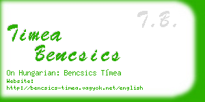 timea bencsics business card